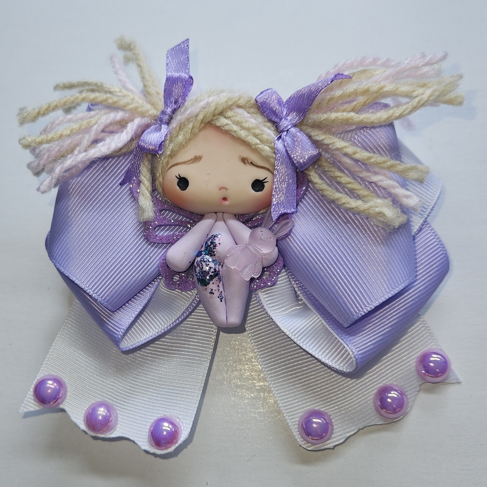 Purple and White Fairy Hair Clip